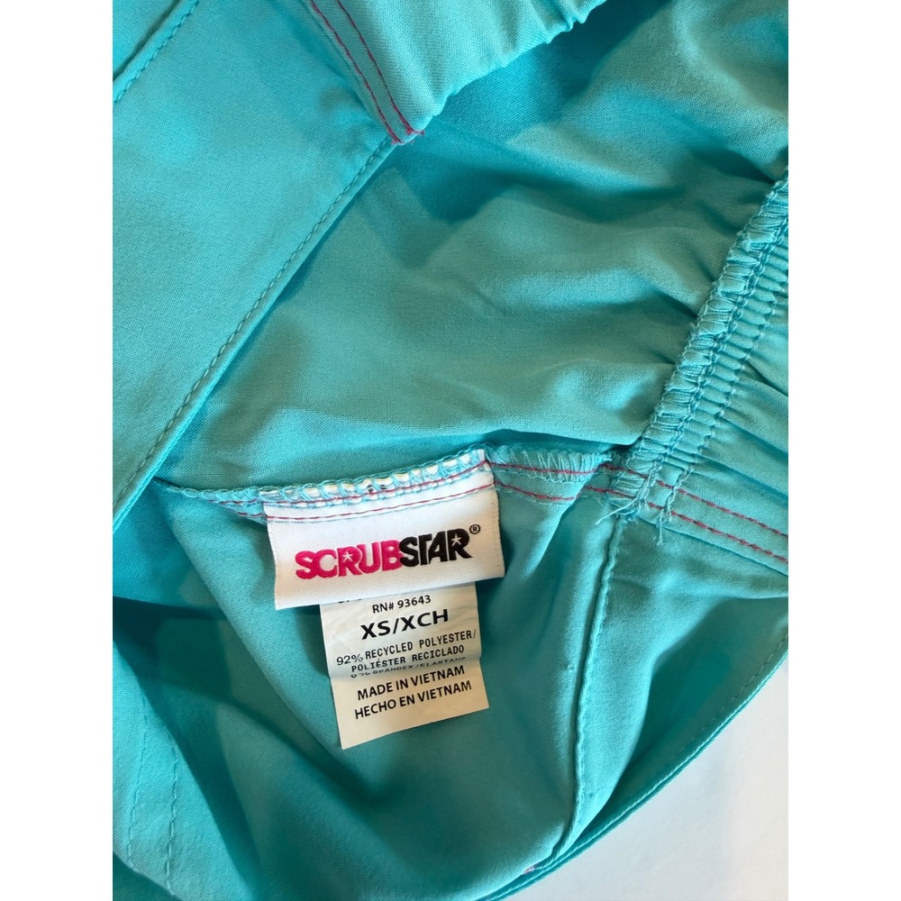 Scrubstar Womens Scrub Pants Bundle Pink Teal XS Recycled Performance Lot of 2 - Picture 6 of 6
